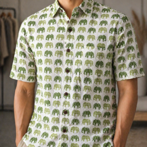 Pure Cotton Sanganeri Printed Men’s Shirt