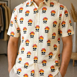 Pure Cotton Sanganeri Printed Men’s Shirt