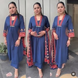 Pure Cotton Embroidered Kurti Set with Pants & Dupatta