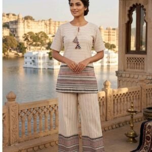Ethnic Co-ord Set – Short Kurti with Palazzo (2-Piece)