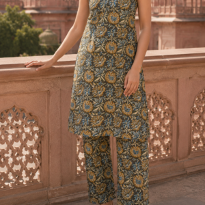 Charcoal Floral Convertible Cotton Co-Ord Set