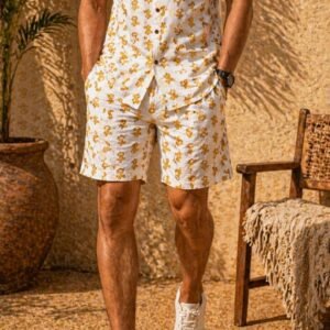 Ivory Gold Resort Cotton Co-ord Set for Men
