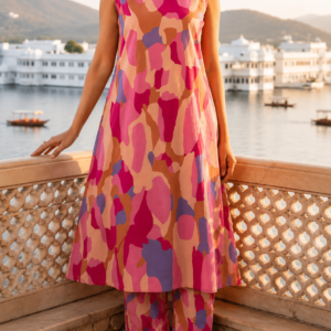 Pure Cotton Abstract Print A-Line Co-Ord Set