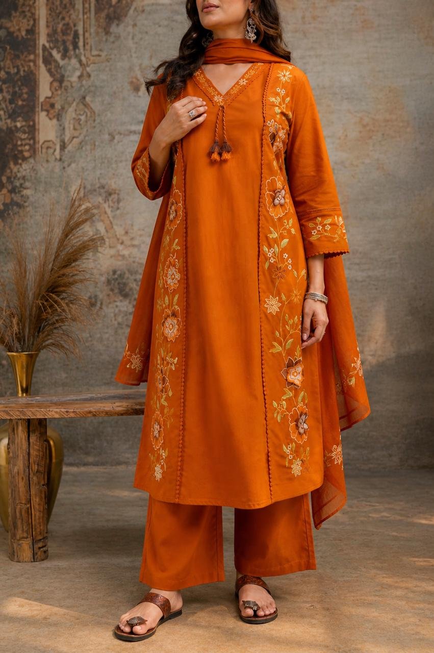 Premium Kurti Set with Pant & Dupatta (3-Piece)