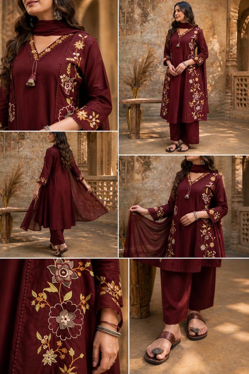 Premium Kurti Set with Pant & Dupatta (3-Piece) - Image 2