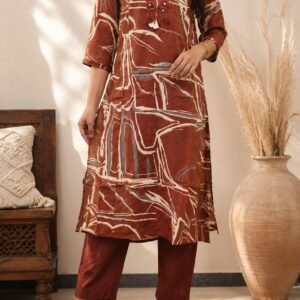 Premium Kurta Set with Pant – Rustic Mocha Brown