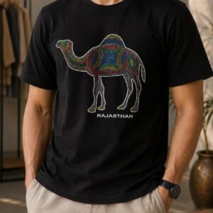 Unisex Black Tee – 3D Camel Print Edition