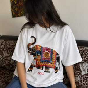 Unisex White Tee – Graphic VVH Big Elephant Edition