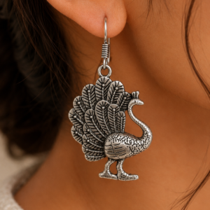 Premium Handcrafted Oxidized GS Metal Peacock Statement Earrings | Traditional Ethnic Jewellery