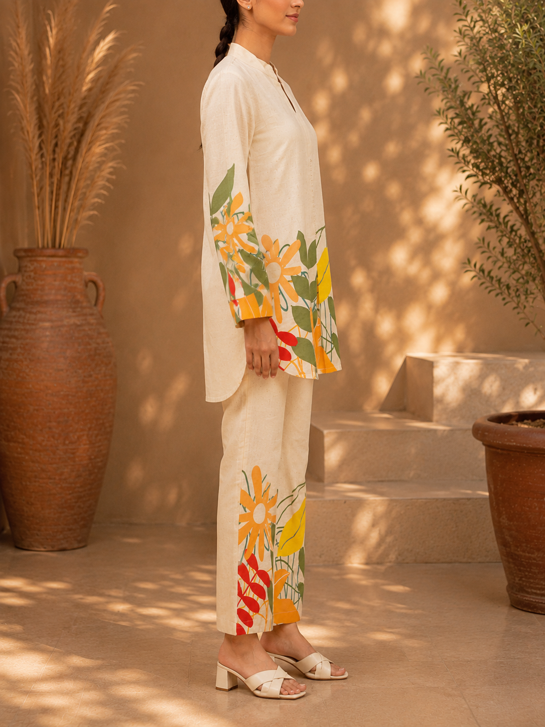 Premium Cotton Botanical Print Co-Ord Set | Elegant Casual & Resort Wear - Image 2