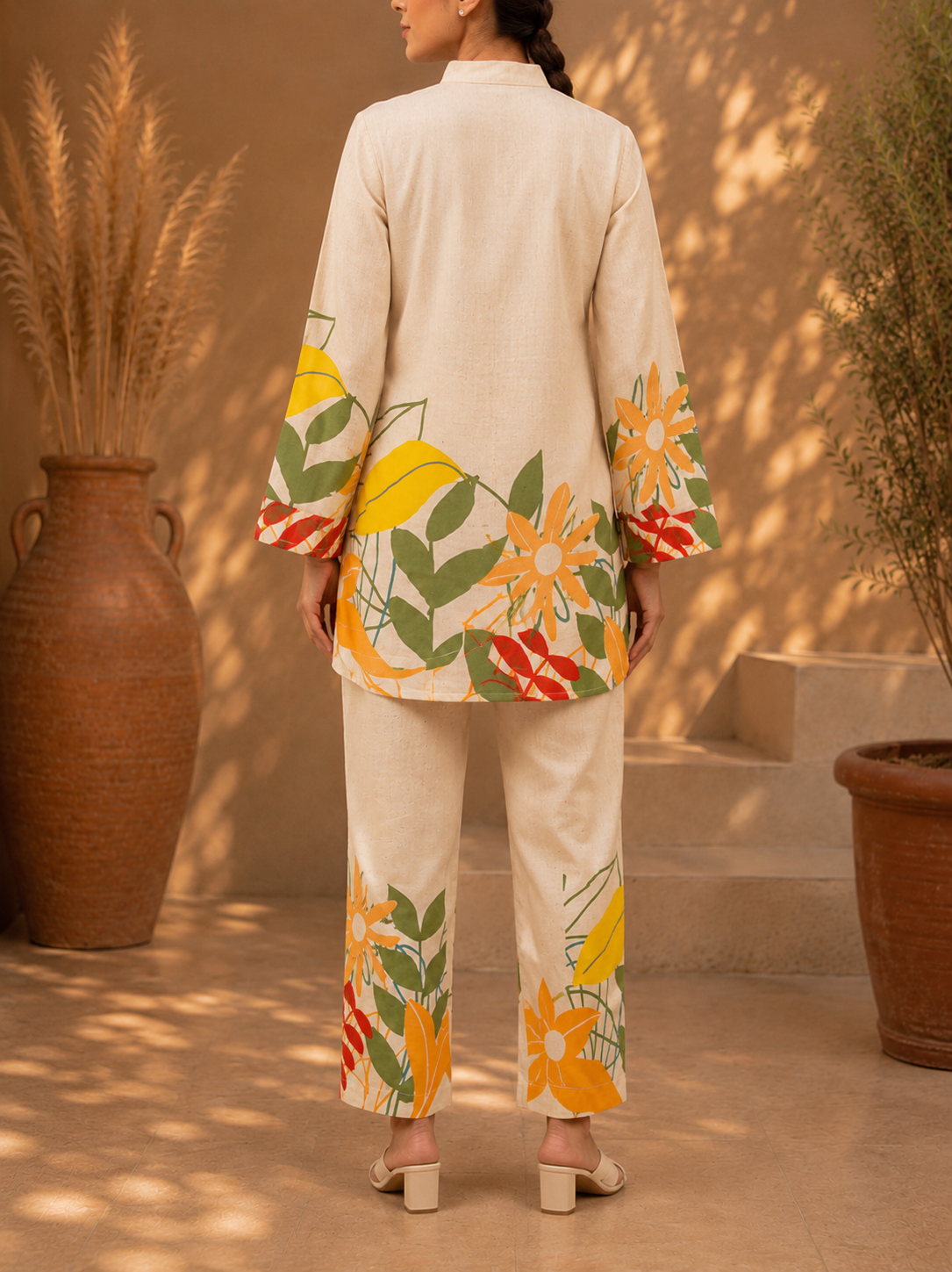 Premium Cotton Botanical Print Co-Ord Set | Elegant Casual & Resort Wear - Image 4